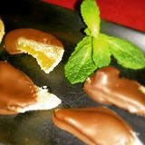 Jengibre confitado con chocolate