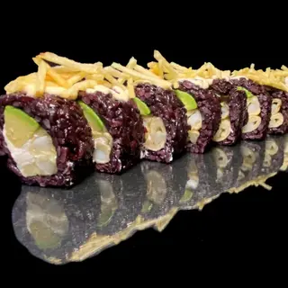 55X. Dragón Roll Tempura De Sepia Con Arroz Negro (8 Pzs.)