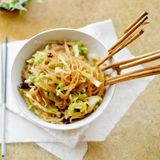 Sizzling Glass Noodle With Cabbage And Eggs