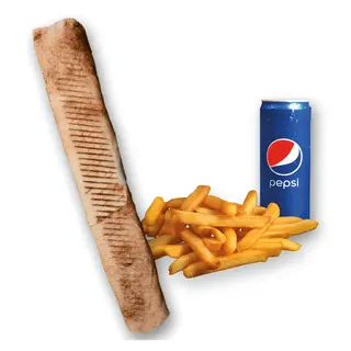 Rollo Kebab Amerykańskie (mega), frytki, Pepsi 0.33l