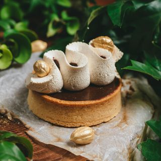 Тарталетка с фундучным пралине и кофейным ганашем