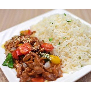 Basmati Rice with Teriyaki Chicken Sauce