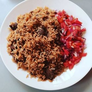 Pilau Kachumbari and Banana