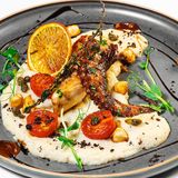 Грилован октопод с пюре от кореноплодни 250 г