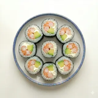 Futomaki De Langostino, aguacate Y  Queso Crema (9 Uds.)