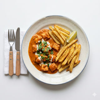Chicken Tikka With Chips Or Rice