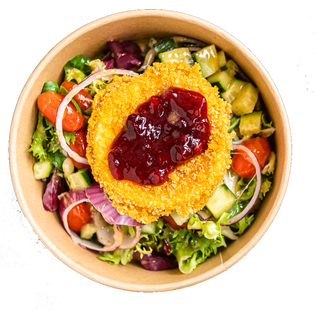 SAŁATKA Z CAMEMBERTEM W PANIERCE