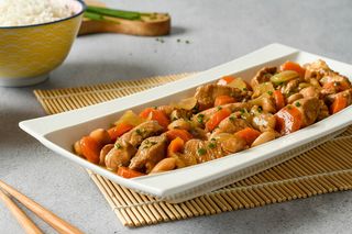 Pollo Con Setas Chinas Y Bambú