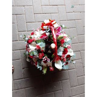 Basket Of Flowers Wines And Chocolate