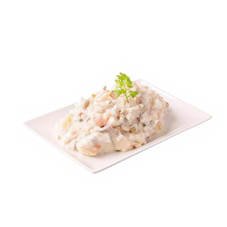 Ensaladilla Rusa Casera Con Gambas Y Huevo Hilado