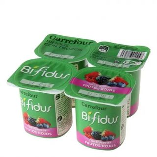 Yogur Bífidus Trozos Frutos Rojos Carrefour Pack 4x125 Gr.