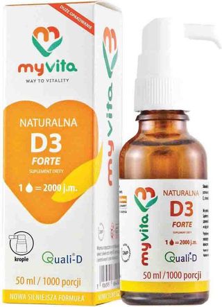 Witamina D3 D-3 forte w płynie 2000 IU 50ml krople MyVita