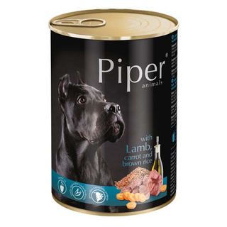 Conserva caini adulti,Piper,Plamani de miel/Morcovi/Orez brun, 400g