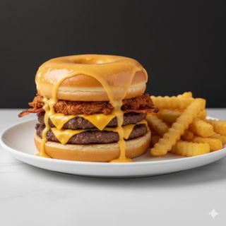 Doble smash donut glass burger