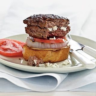 Grilled Onion and Feta Burger