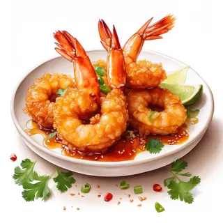 Langostinos Crujientes Con Chilli Dulce