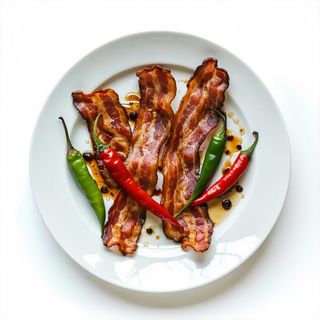 Pancetta alla piastra con peperoncino