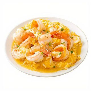 Huevos revueltos con gamba