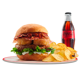 Menu Bomba Hamburger con Rosti di patate e Chips