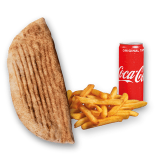 Rollo Kebab z serem (średnie), frytki, Coca Cola 0.33l