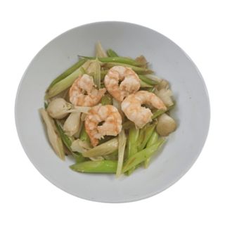 Gambas Con Puerro Chapa Caliente