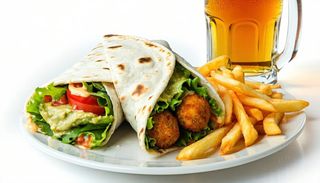 Menù arrotolato falafel con birra a scelta