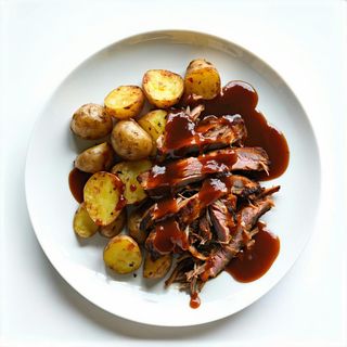 Patate con pulled pork e salsa BBQ