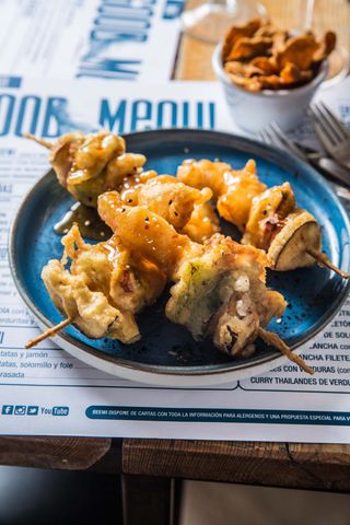 Tempura de  verduras con gambas (3 unidades)