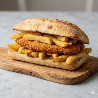 Cotoletta di pollo, patatine