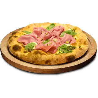 Pizza Blanca Mortadela Ibérica Y Pistacho (30 cm.)