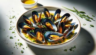 Sote de midii cu unt si vin alb