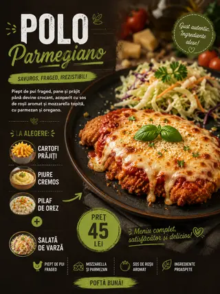 Meniu Pollo  Parmegiano 350gr