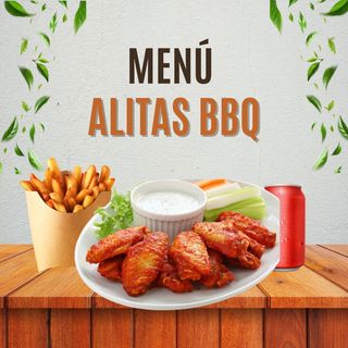 Menú Alitas BBQ (8 Uds.)