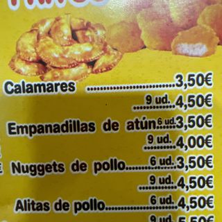 Alitas De Pollo Fritas (9 Uds.)