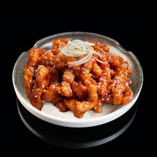 Tiras caramelizada de ternera