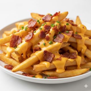 Papas Fritas, Salsa Cheddar Y Bacon