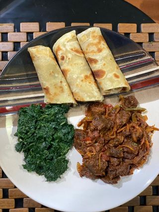 Beef Wet Fry With Chapati