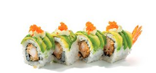 353. Uramaki de Tempura y Aguacate (4 Pzs.)