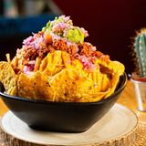 Nachos con picadillo de chorizo