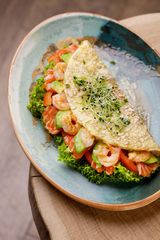 Clătită de ovăz cu somon