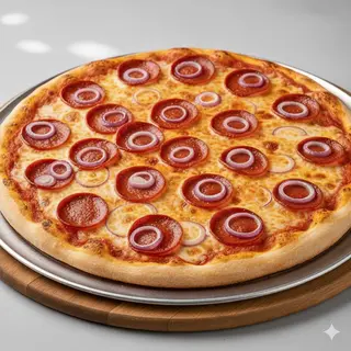 Pizza salame piccante e cipolla