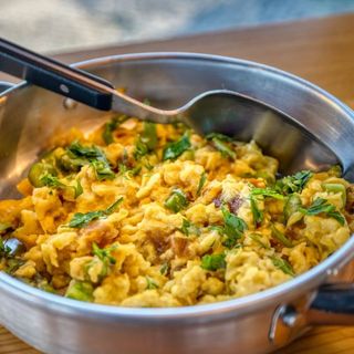 Ovos com farinheira e espargos