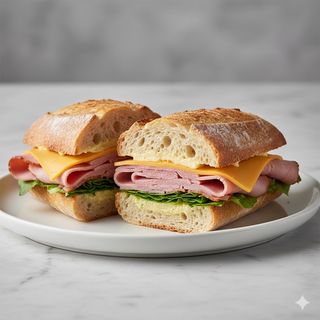 Sándwich de mantequilla con york y queso