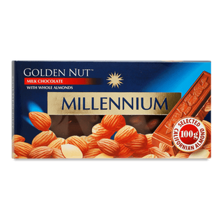 Шоколад молочний Millennium Gold з мигдалем (100г)