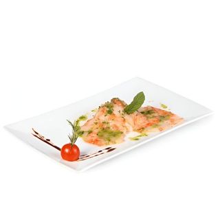 Carpaccio De Langostinos Con Chips De Ajo