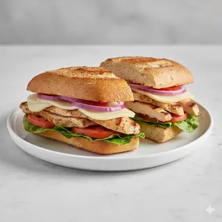 Bocadillo De Pollo A La Plancha Con Queso