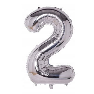 Balon cyferka srebrna 100 cm