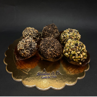6 pezzi misti tartufi (granella pistacchio-cioccolato-nocciola)