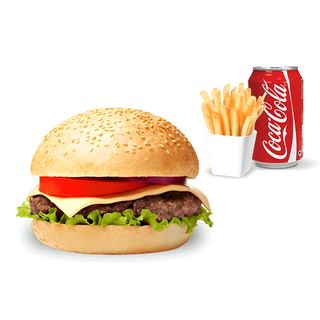 Cheese Burger + Frites + Coca Cola offerte