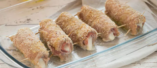 Involtino di suino prosciutto e mozzarella panato 1 pezzo